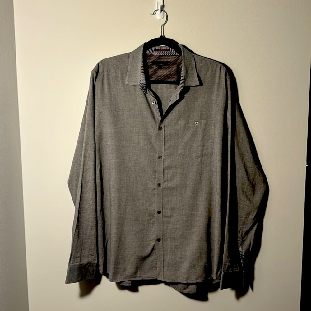 Ted Baker Grey Dress Shirt Size 5